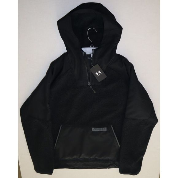 Under Armour 1366094 001 Men's Sz XL Black UA Mission Boucle Anorak Hoodie $120 - Picture 4 of 8